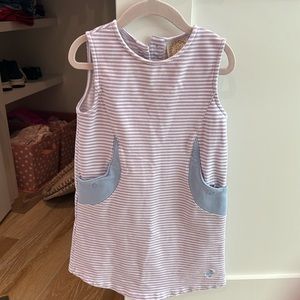 Lavender striped dress with pockets